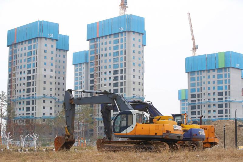 南韩投资者购买酒店式公寓后，出现拿不到租金的惨况。南韩公寓大楼工地示意图。（欧新社）(photo:LTN)