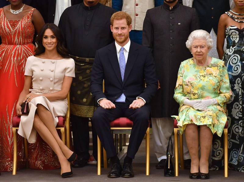 哈利夫妇难得返家探视英国女王。（法新社）(photo:LTN)