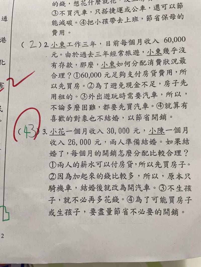 一道國小5年級社會科考題近日引發熱烈討論，呂秋遠也發表看法。（翻攝臉書）