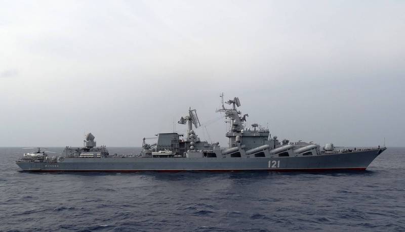 俄羅斯先前沉沒的海軍黑海艦隊旗艦「莫斯科號」（Moskva）飛彈巡洋艦。（法新社）