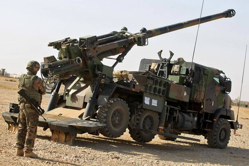 法國宣布向烏克蘭提供凱薩自走砲。凱薩自走砲示意圖。（法新社）