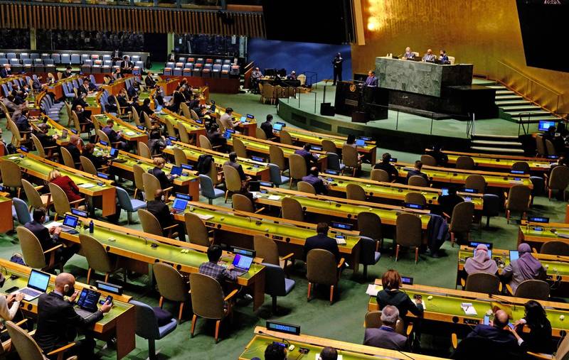 有193個成員的聯合國大會今天以共識決通過決議案，要求安全理事會5個常任理事國，未來行使否決權必須證明具有正當性。（法新社）