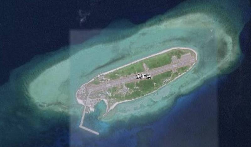 太平島空照圖。（取自Google地圖）