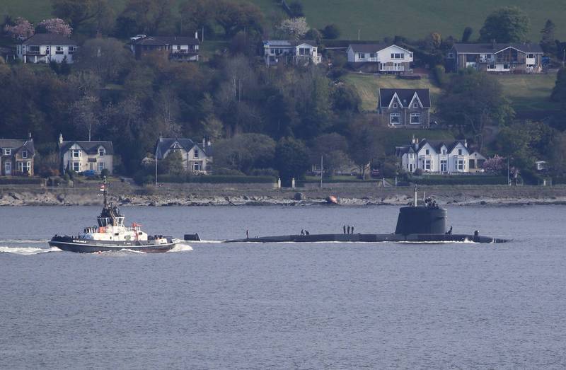《战区》指出，本月26日，法国海军也有一艘红宝石级攻击核潜艇（Rubis-class submarine），悄悄进入克莱德海军潜舰基地。（图撷取自@ScotlandDX推特）(photo:LTN)