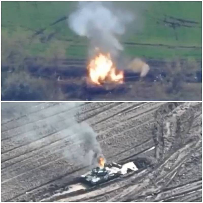 乌军宣称在哈尔科夫州摧毁一辆T-90主力战车、一辆T-80主力战车、2辆MT-LB装甲车1毁1受损。（图翻摄自乌克兰武装部队总参谋部脸书）(photo:LTN)