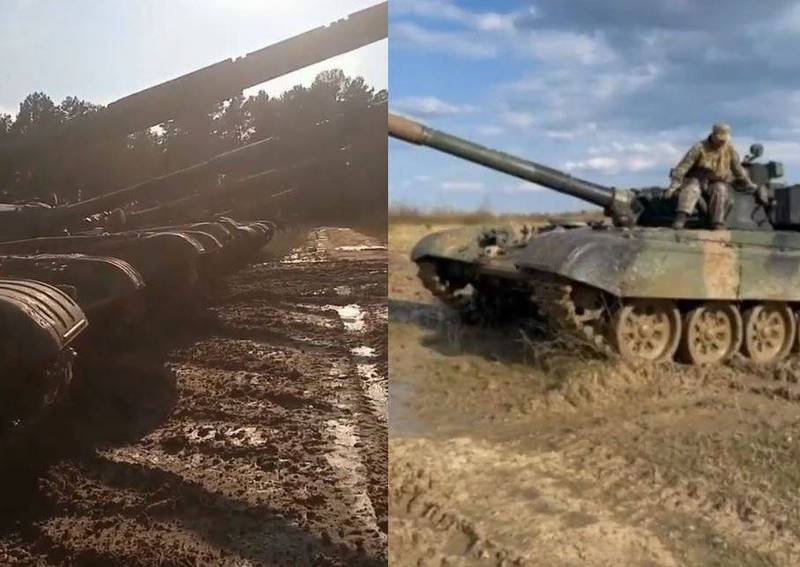 波兰宣布提供超过200辆T-72战车等军援给乌克兰，战车目前已抵达乌克兰战场准备用来对付俄军。（图取自推特）(photo:LTN)
