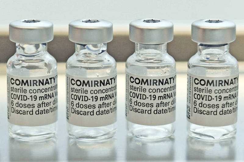 本土武肺疫情升溫，昨日新增的死亡病例中有1例是接種過3劑BNT疫苗、無慢性病史的20多歲女子。（法新社）