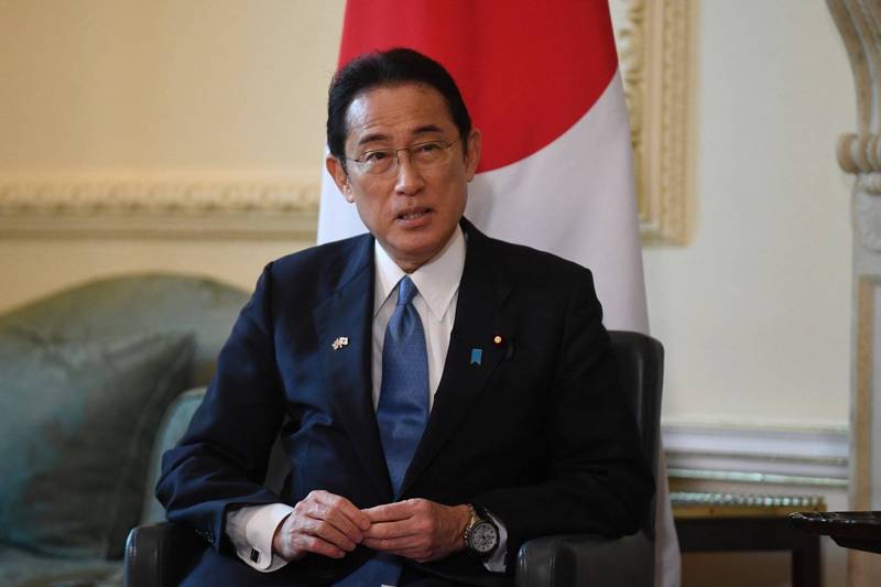 日本首相岸田文雄今天表示，台灣海峽的和平與穩定攸關國際情勢穩定。（彭博）