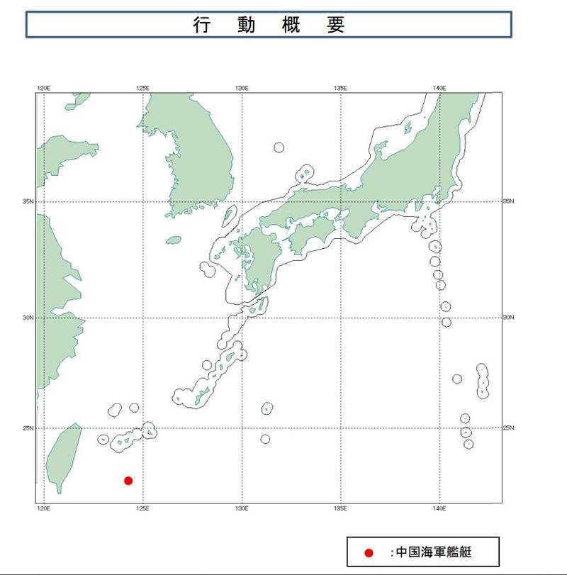 日本防卫省统合幕僚监部公布中国海军舰艇动态。（图撷取自防卫省统合幕僚监部官网）(photo:LTN)