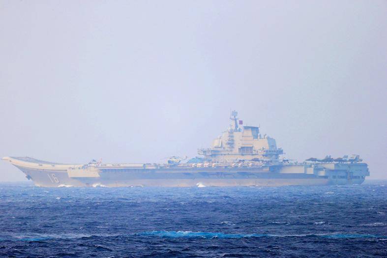 Chinese aircraft carrier the Liaoning sail through the Miyako Strait near Okinawa on its way to the Pacific in a handout photo taken by the Japan Self-Defense Forces and released by the Joint Staff Office of the Japanese Ministry of Defense on April 7th, 2021.
Photo: Reuters