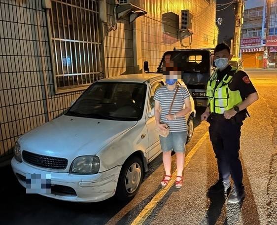 台中市劉姓婦人報案車子「不見了」，警方10分鐘就找到，原來是女車主記錯停車位置。（記者陳建志翻攝）