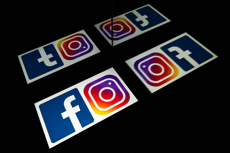 乌东顿内茨克共和国宣布将跟进俄国，境内禁止连结美国Meta公司旗下脸书、IG等社群平台。图为FB、IG商标。（法新社资料照）(photo:LTN)