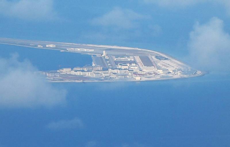 最新衛星影像分析顯示，中國仍持續在南海有主權爭議的渚碧礁興建設施。（法新社檔案照）
