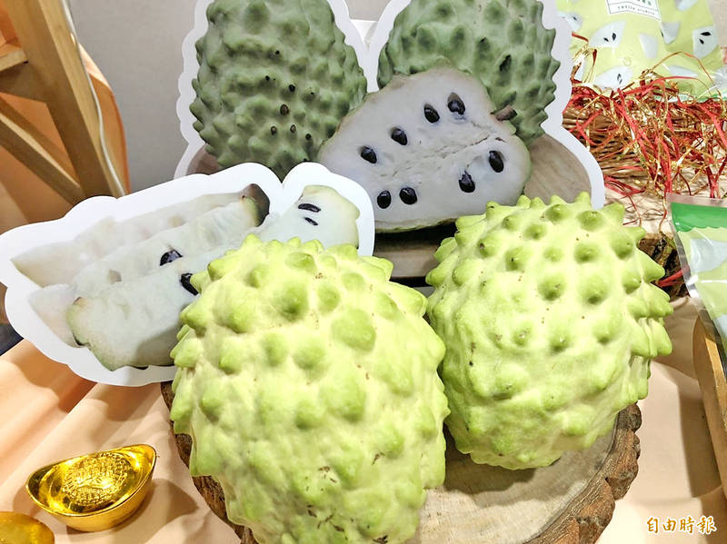 Taiwanese atemoyas, which are a hybrid of sugar apples and cherimoya, are displayed in an undated photograph.
Photo: Yang Yuan-ting, Taipei Times