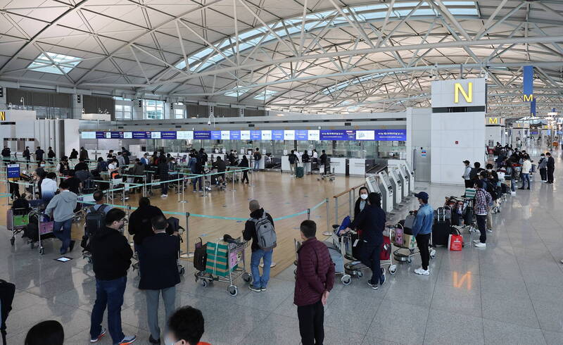 南韓將於6月1日起重啟短期訪問簽證發放。圖為首爾仁川機場。（歐新社）