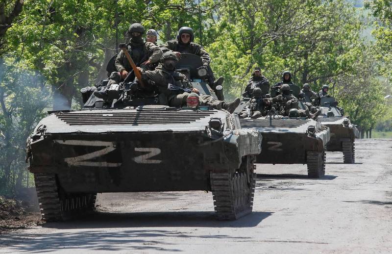 俄羅斯在烏克蘭軍隊。（路透）