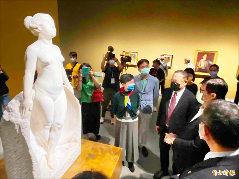 台灣第一位入選日本帝展的雕塑家黃土水，其大理石雕刻「甘露水」於民間流轉超過五十年。（記者黃旭磊攝）