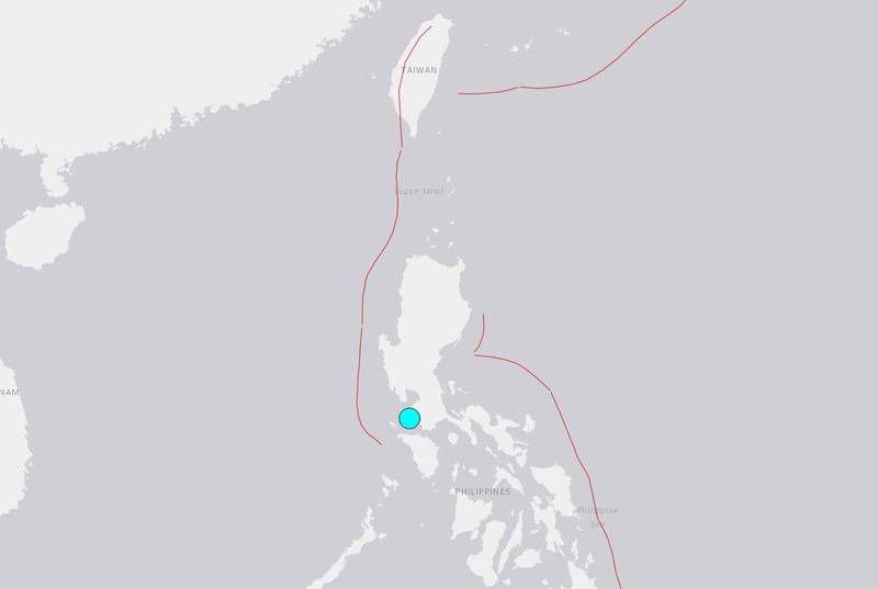 據美國地質調查所（USGS）指出，菲律賓當地時間今晨5時50分，發生規模6.1強震。（圖擷自USGS）