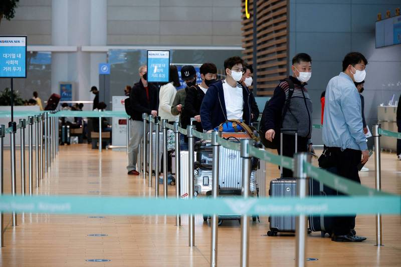 南韓今起允許旅客持24小時內快篩陰性證明入境。（路透）