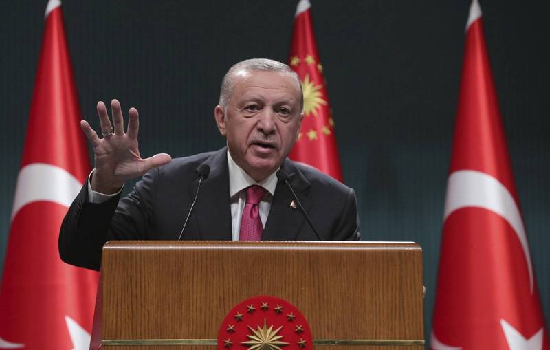 土耳其總統艾多根宣布，將在南部國界展開軍事行動，來建構30公里深的安全區。（美聯社）
