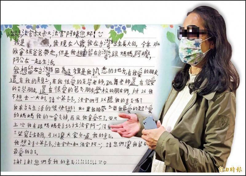 台籍空姐與義大利富商爭奪8歲女兒的監護權，女童曾寫信給總統表達想留在台灣。（資料照）