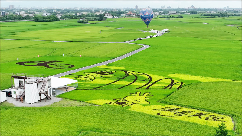 宜蘭縣冬山鄉三奇美徑熱氣球嘉年華將在明天登場。（宜蘭大學無人機研究所沈張鴻提供）