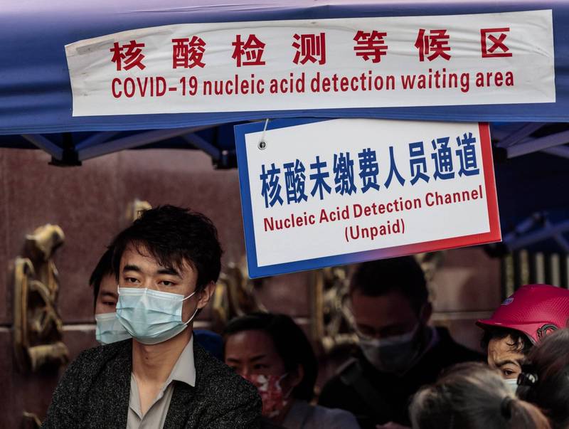 上海市閔行區將於11日舉行全區全員核酸檢測，採樣期間實行封閉式管理。（歐新社）