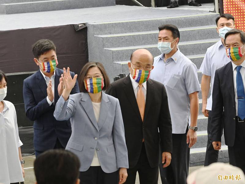 總統蔡英文和行政院長蘇貞昌今天參加基隆城市博覽會。（記者田裕華攝）