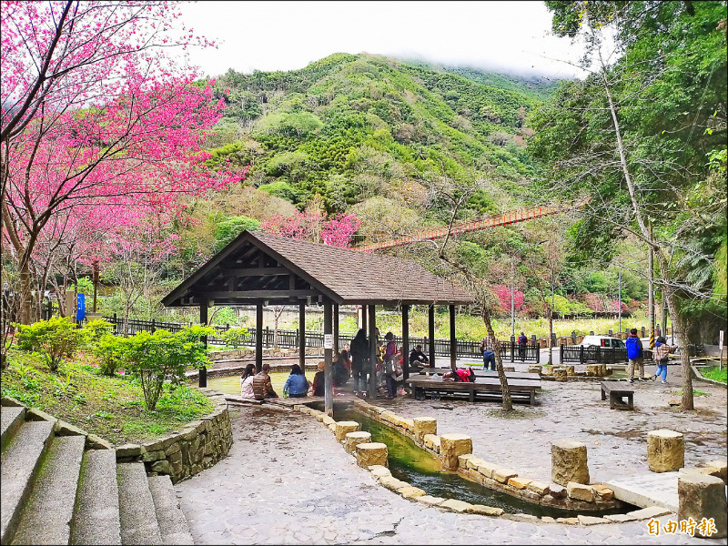 觀光八號以清泉的張學良故居為休息點，園區還有三毛夢屋、溫泉泡腳池等景點。（記者廖雪茹攝）