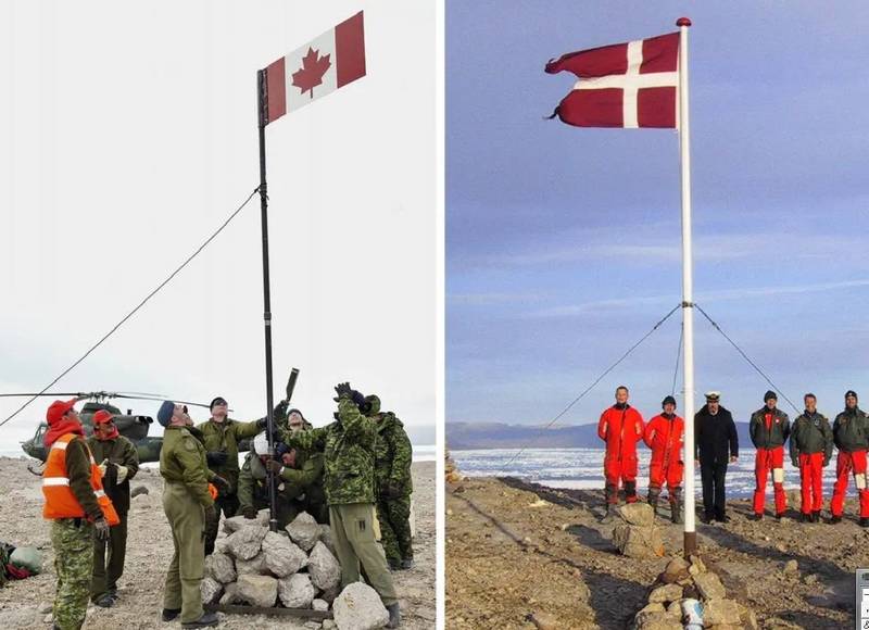 加拿大（左）和丹麦（右）争夺汉斯岛主权近50年，终于在14日达成和解协议，将平分这座无人岛。（图撷取自网路）(photo:LTN)