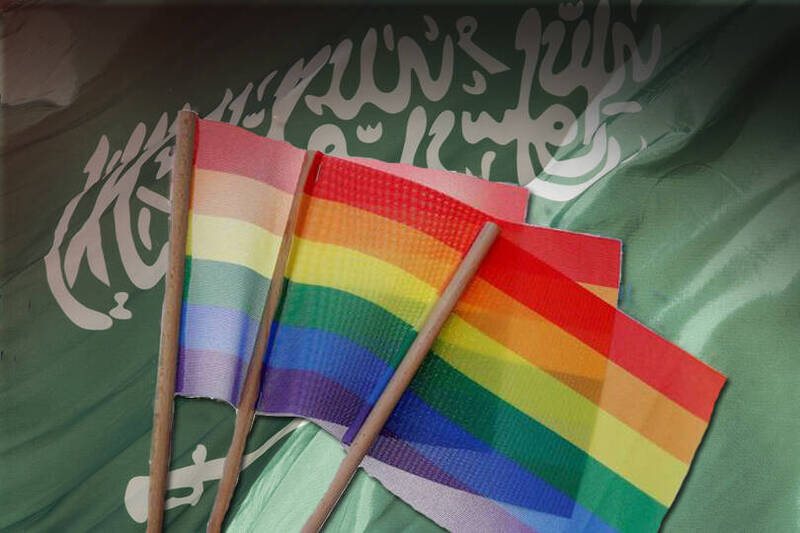 沙乌地阿拉伯商务部突袭首都利雅德多个店家，强制下架与彩虹元素有关的商品。（路透、美联社，本报合成。）(photo:LTN)