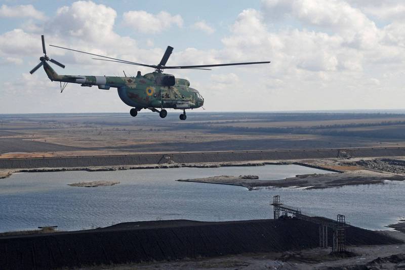 乌克兰军方的Mi-8直升机在乌东地区空中执行任务。（路透资料照）(photo:LTN)