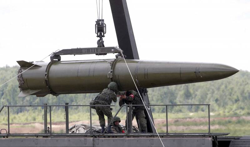 普廷表示，俄羅斯未來將提供白俄羅斯「伊斯坎德」飛彈，此型飛彈可搭載核彈頭。（路透）