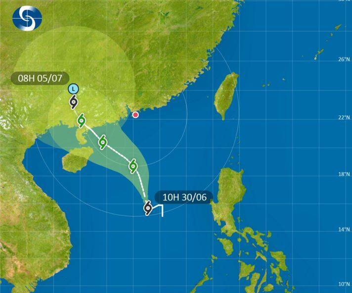 随着台风接近广东西部沿岸，香港风势将逐渐增强。（图撷自香港天文台）(photo:LTN)