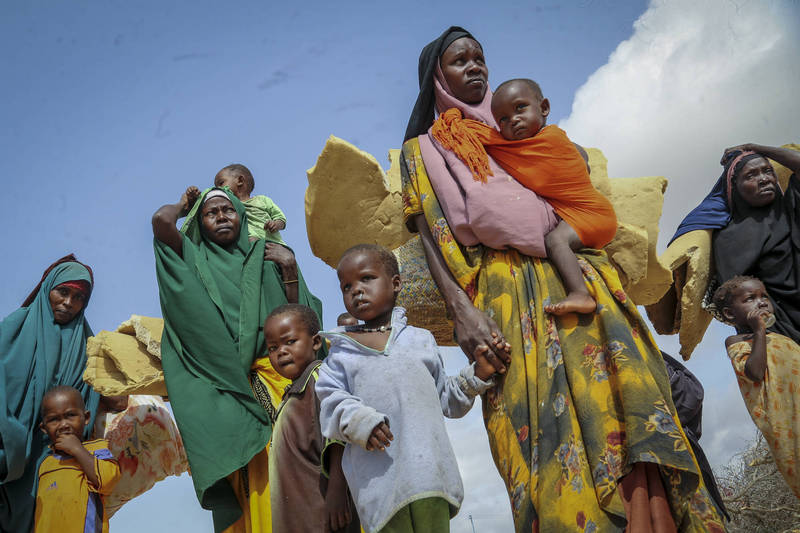 非洲索馬利亞大饑荒，聯合國籲人道救援。（美聯社）