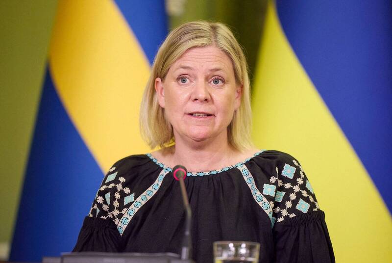 瑞典总理安德森强调，结束乌俄战争的最佳方法就是加强支持乌克兰、制裁俄罗斯。（法新社）(photo:LTN)