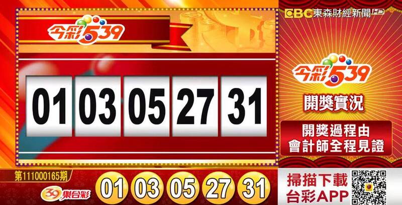 今彩539、39樂合彩開獎獎號。（圖擷取自《東森財經新聞》57彩券王）