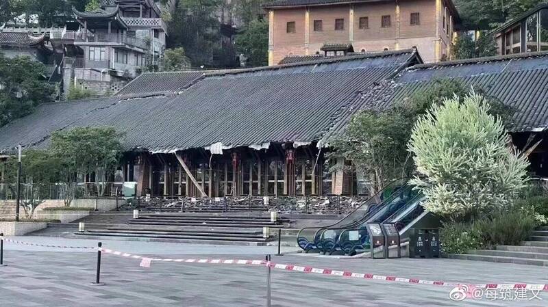 中国重庆故宫文物南迁纪念馆被热垮了。（图撷取自微博）(photo:LTN)
