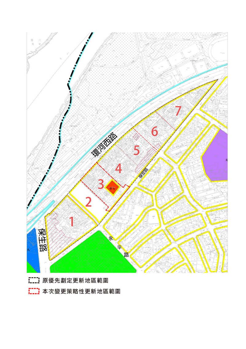 新北市永和大陳地區更新單元範圍圖。（都更處提供）