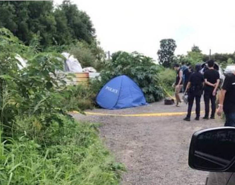 桃園吳姓男子被發現路倒於彰化北斗一產業道路身亡，警方獲報到場處理。（民眾提供）