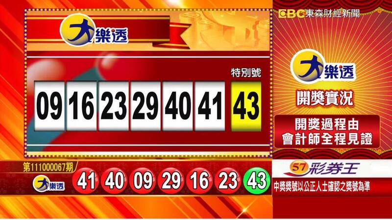 大樂透、49樂合彩開獎號碼。（圖擷取自《東森財經新聞》57彩券王）