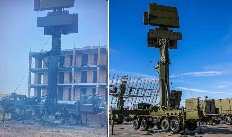 48Ya6-K1低空S波段警戒雷达被摧毁后（左），与原貌（右）的对比，乌军在此次攻击动用何种武器，至今成谜。（取自推特）(photo:LTN)