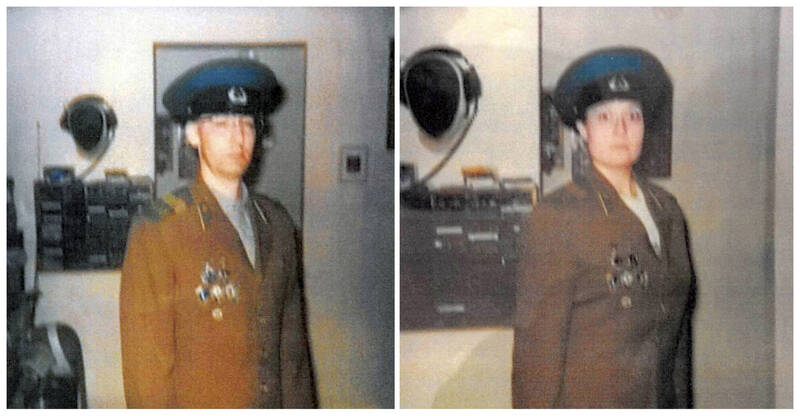 夏威夷地方法院公开的文件显示，美国国防包商雇员、冒用「福特」假身份的普里罗斯（左），和他的太太、冒用「蒙泰格」假身份的莫里森（右），穿着苏联KGB制服的旧照。（美联社）(photo:LTN)