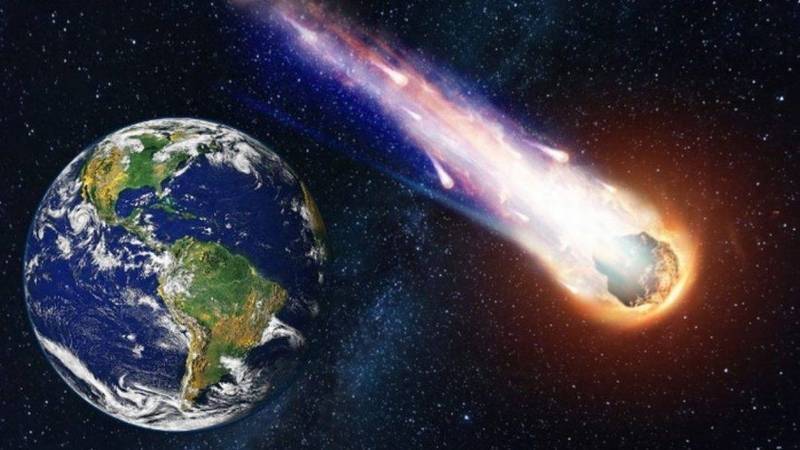兩個足球場大小的小行星「2022 OE2」正逼近地球。示意圖。（圖擷取自NASA官網）