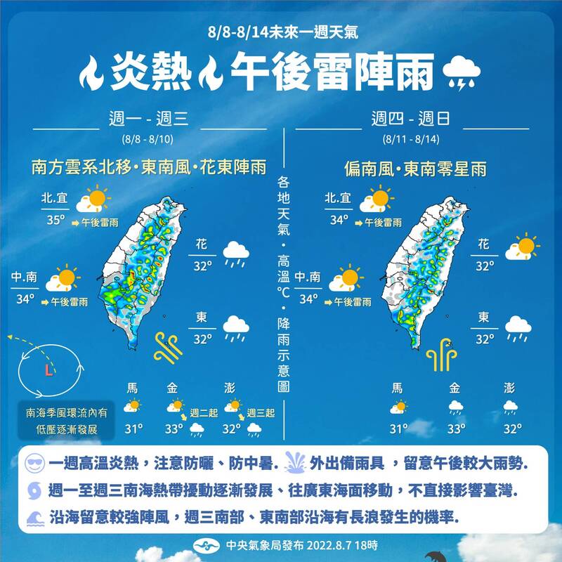 南海擾動或發展成颱 氣象局一張圖看下週天氣 生活 自由時報電子報 2186