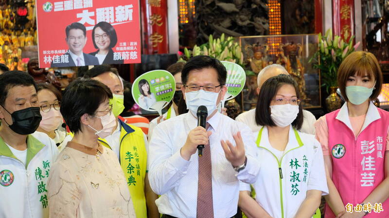 林佳龍說，侯友宜去宜蘭是為林姿妙助選，還是為自己的下一站助選，要說清楚。（記者林欣漢攝）