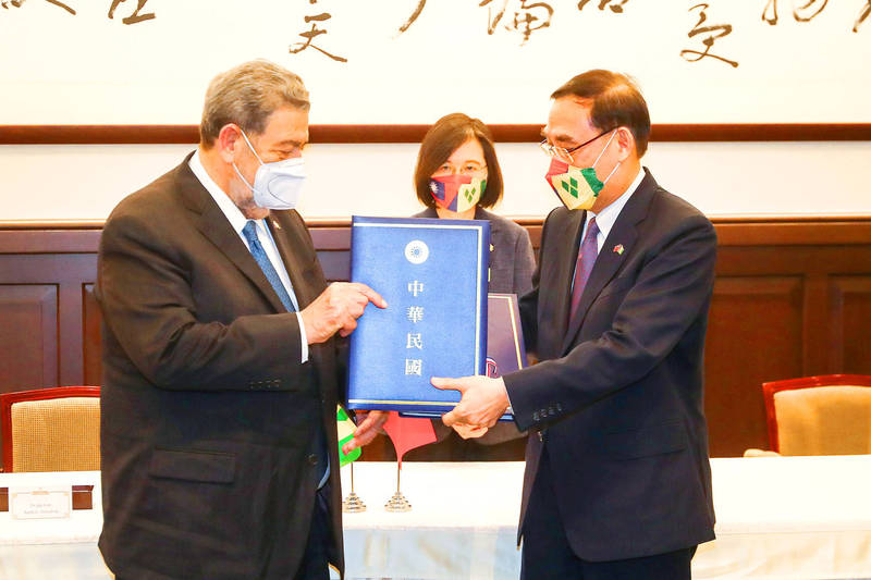 《TAIPEI TIMES》 Tsai thanks St Vincent prime minister for visit