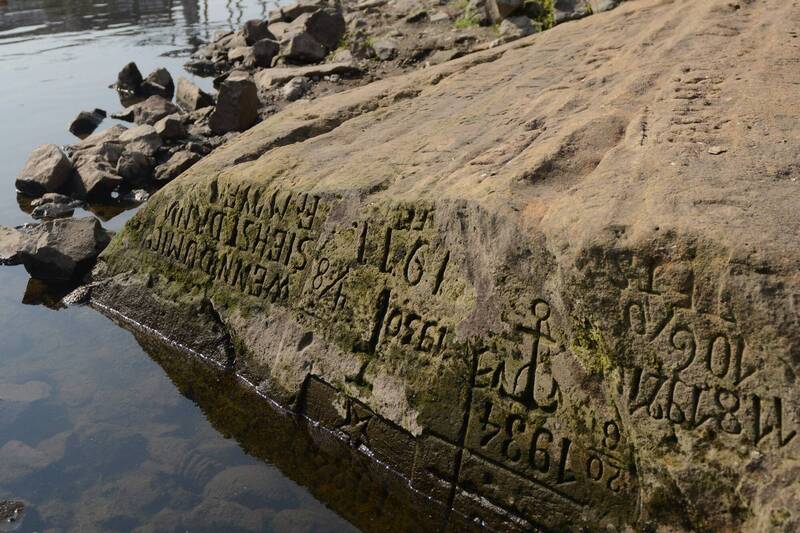 饥饿石是易北河地区常见的一种水文地标。（法新社）(photo:LTN)