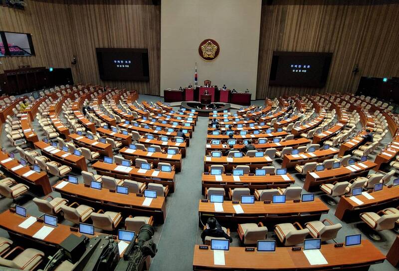 南韩执政党全面暂停性别平等促进项目的经费支助。南韩国会示意图。（欧新社）(photo:LTN)