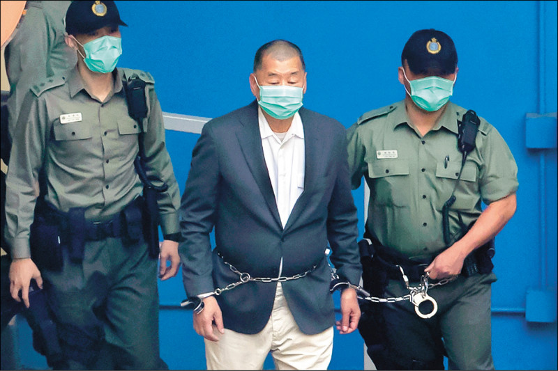 被控串谋勾结外国势力，香港「壹传媒」创办人黎智英不认罪。（美联社档案照）(photo:LTN)